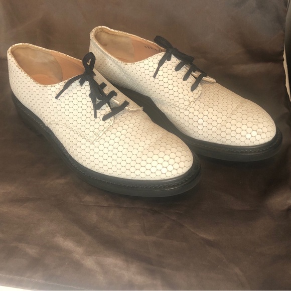 Robert Clergerie paris white oxfords lug soles 38.5 Like new - Picture 2 of 13